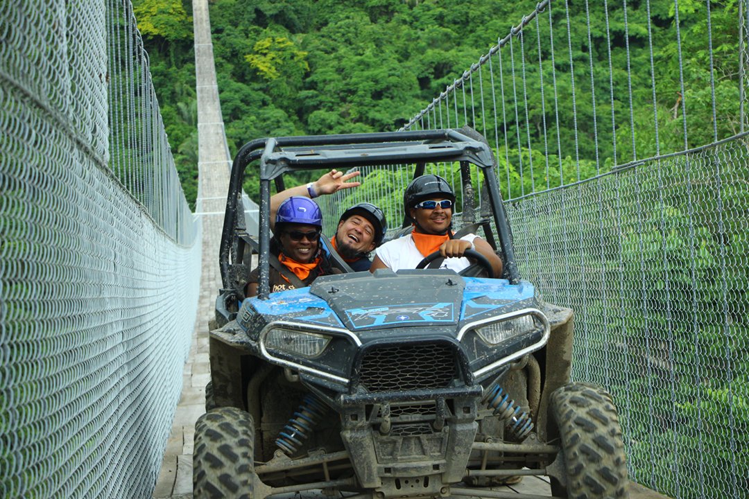 RZR side by side crossing the Jorullo Bridge in Puerto Vallarta